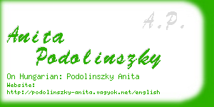 anita podolinszky business card